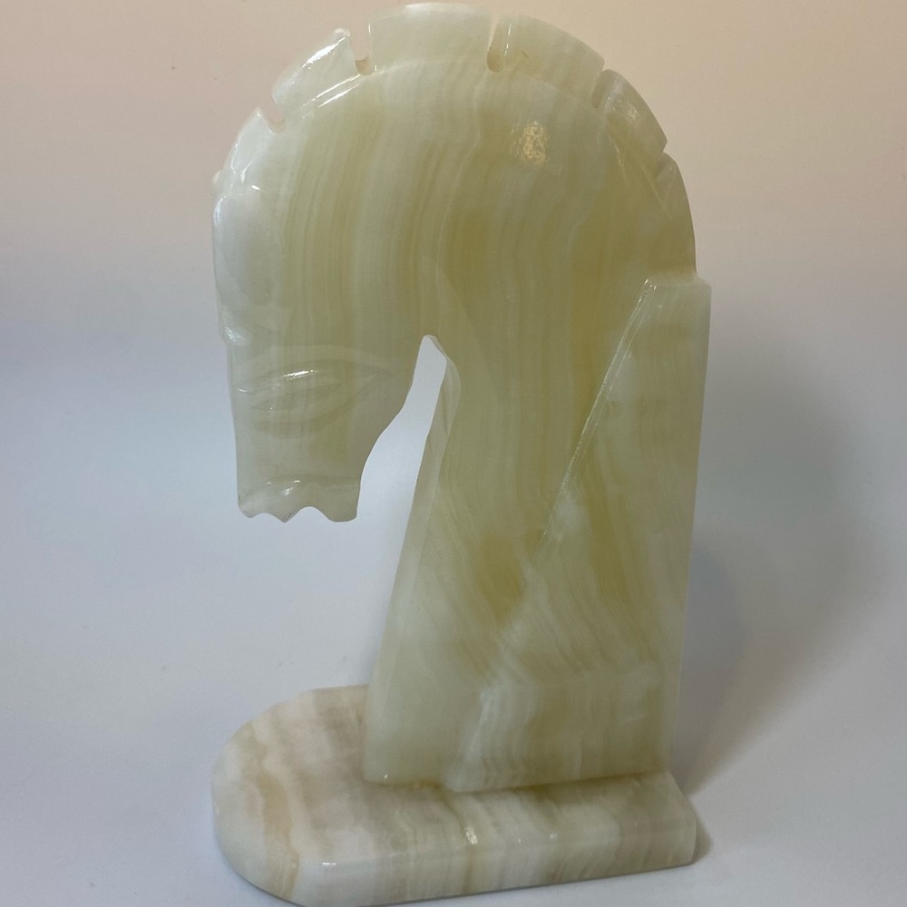 Heavy Onyx Horse Head Sculpture paper weight or book end